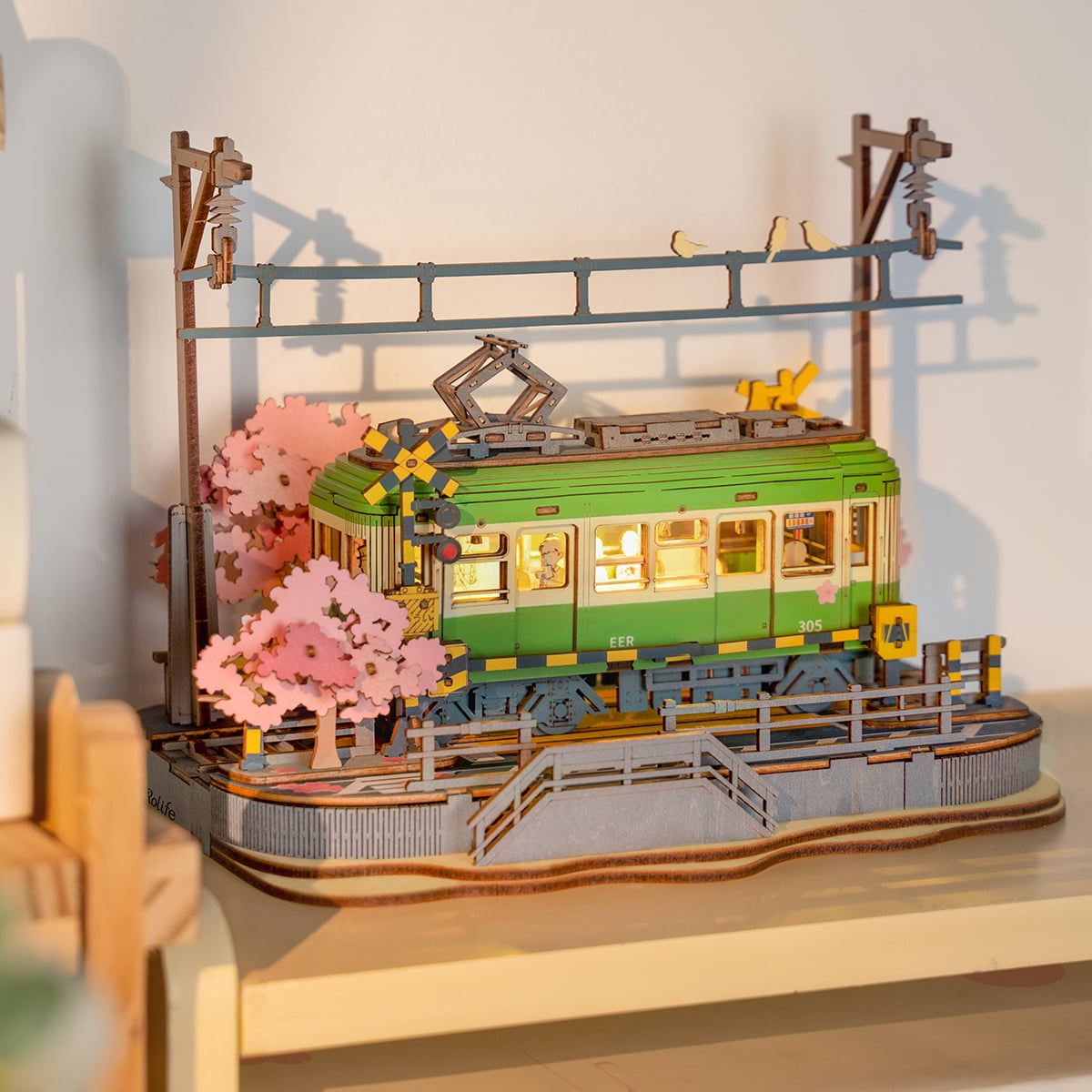 Estação Jornada das Cerejeiras Quebra-cabeça 3D em Madeira DIY