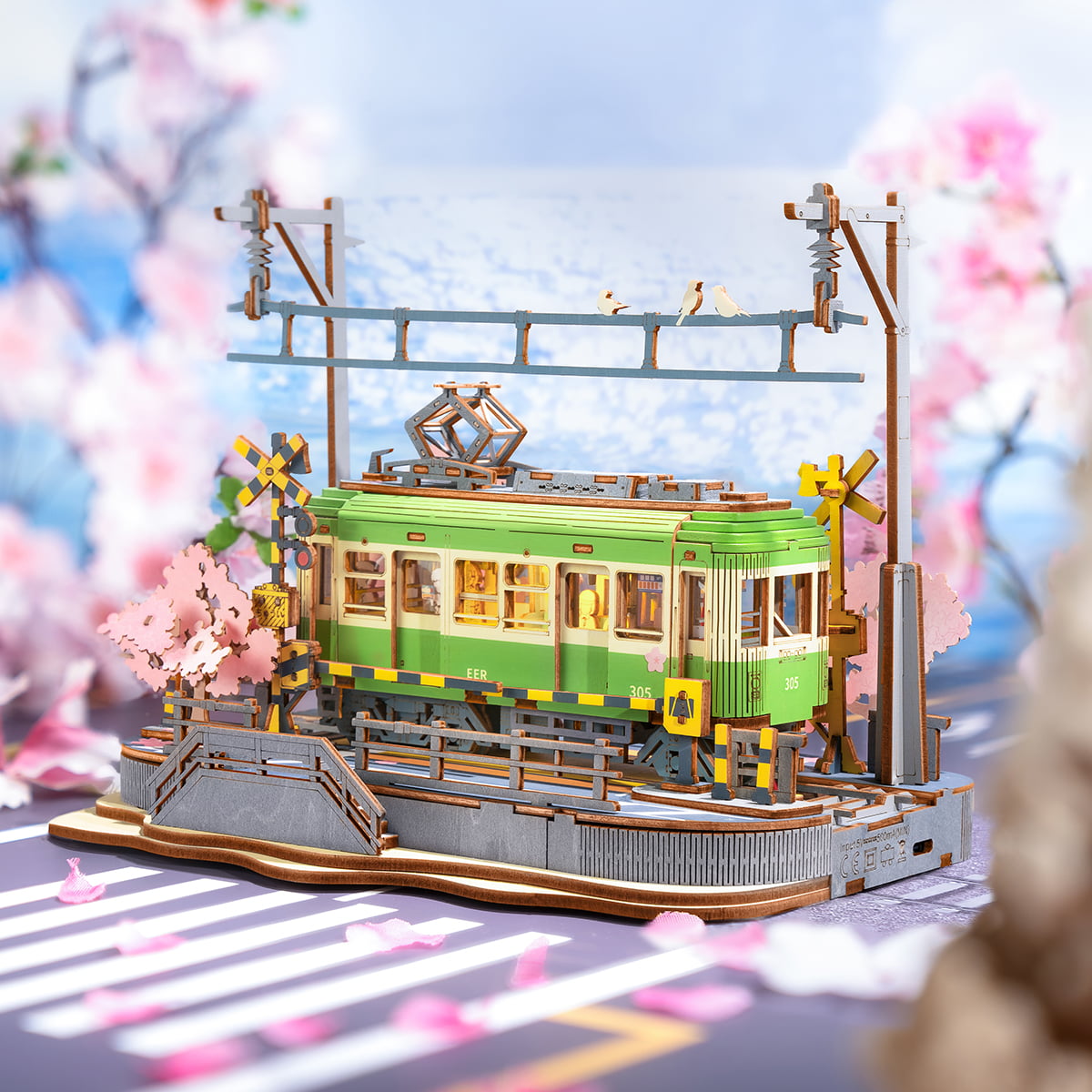 Estação Jornada das Cerejeiras Quebra-cabeça 3D em Madeira DIY