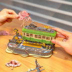 Estação Jornada das Cerejeiras Quebra-cabeça 3D em Madeira DIY