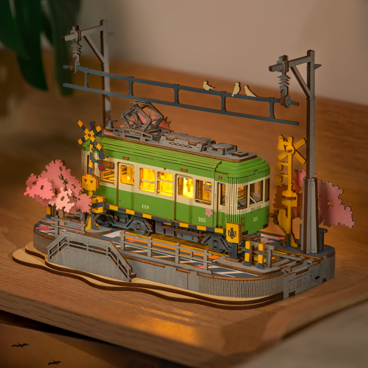 Estação Jornada das Cerejeiras Quebra-cabeça 3D em Madeira DIY