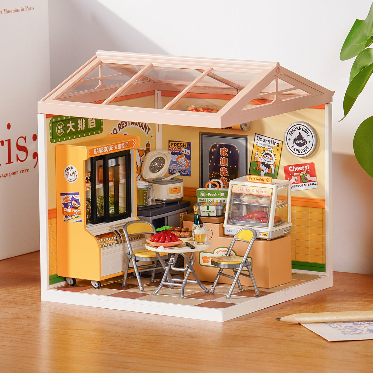 Lanchonete Noturna Casa Miniatura DIY
