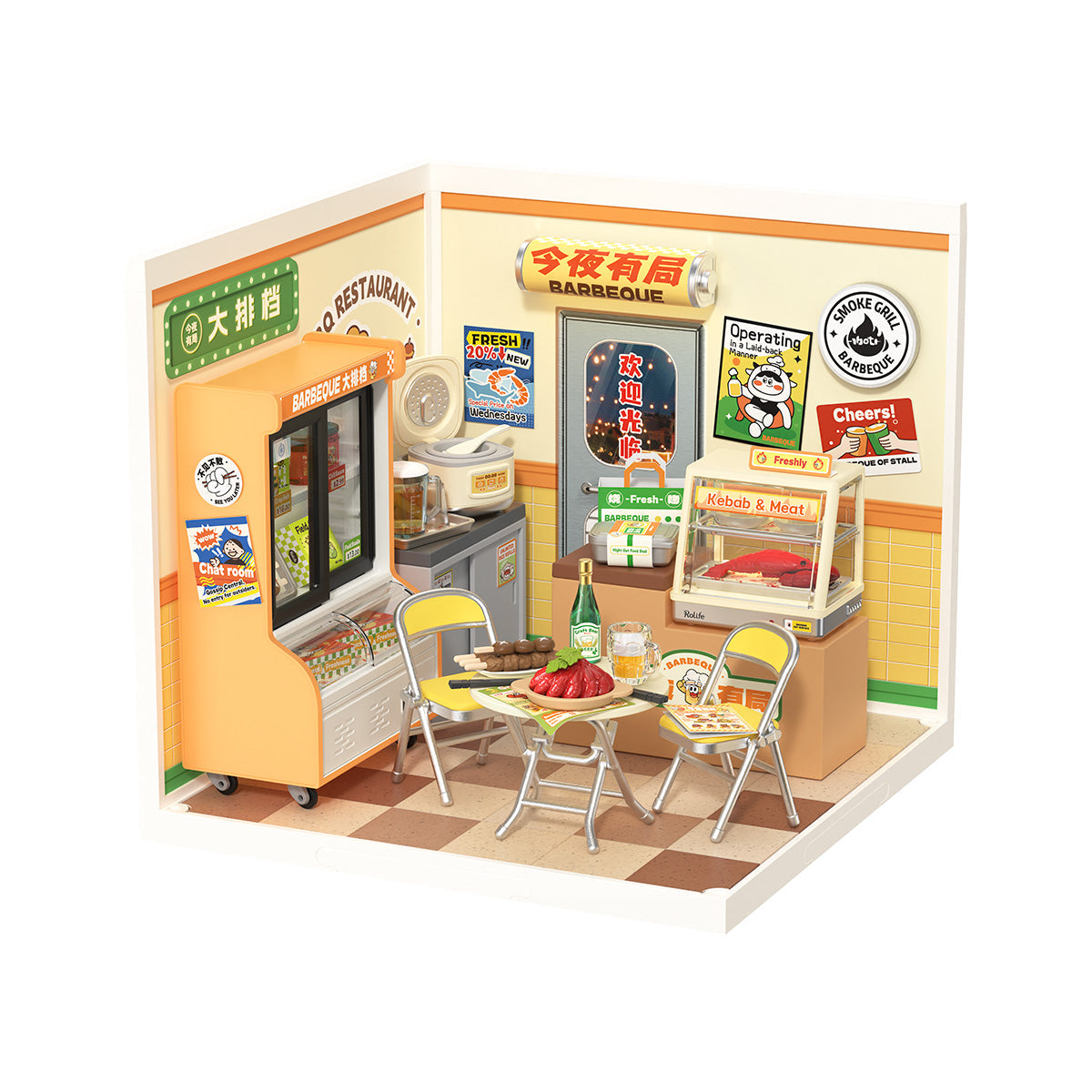 Lanchonete Noturna Casa Miniatura DIY