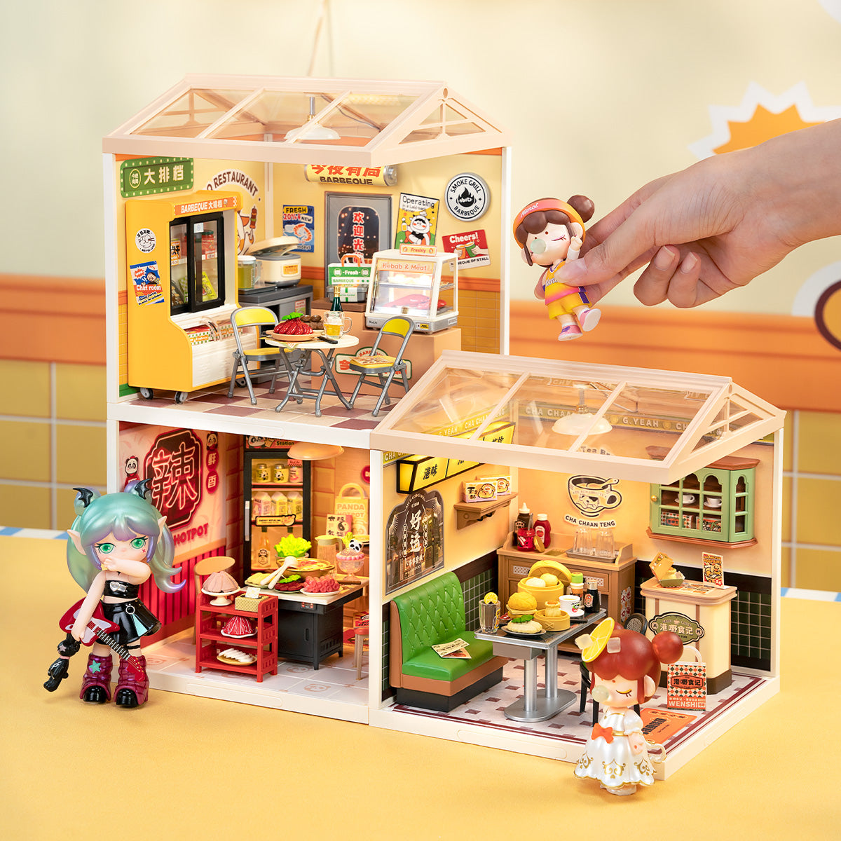 Lanchonete Noturna Casa Miniatura DIY
