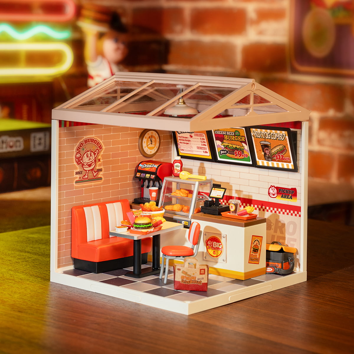 Lanchonete Yum Yum Burgers Casa Miniatura DIY