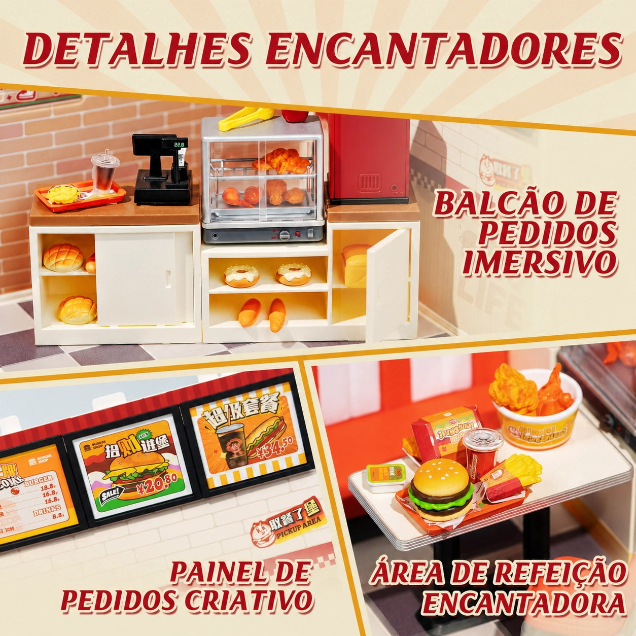Lanchonete Yum Yum Burgers | Casa Miniatura DIY