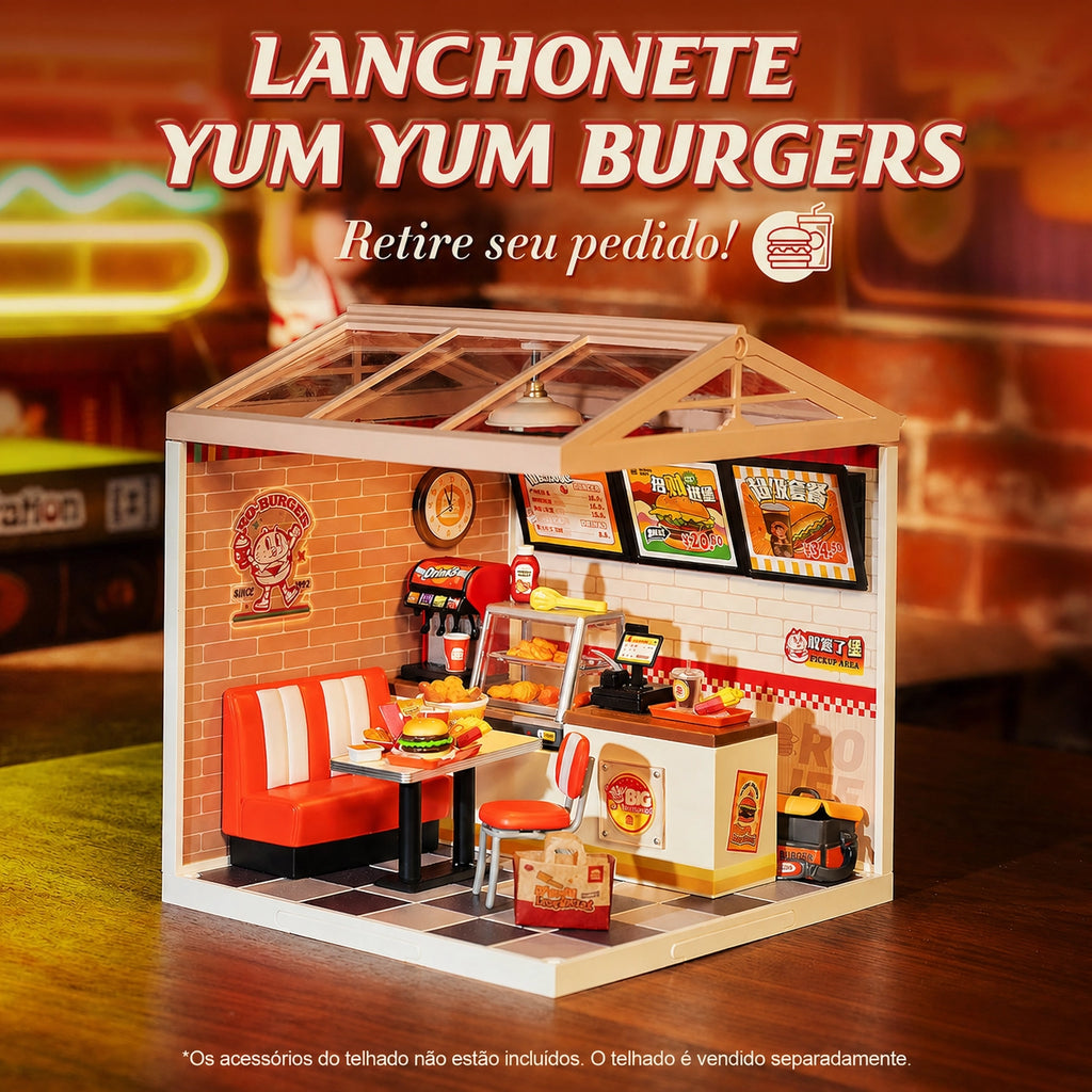 Lanchonete Yum Yum Burgers | Casa Miniatura DIY