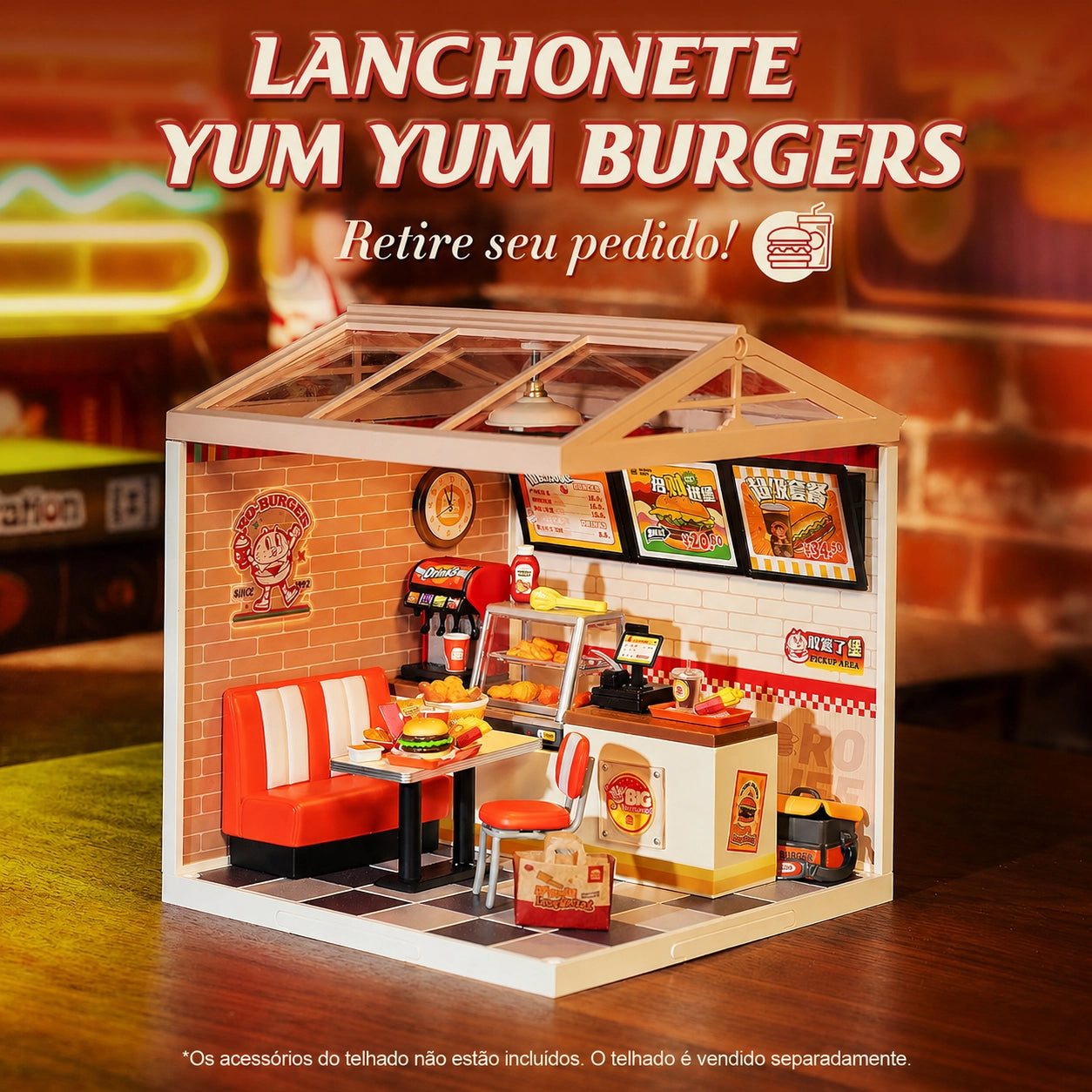 Lanchonete Yum Yum Burgers | Casa Miniatura DIY