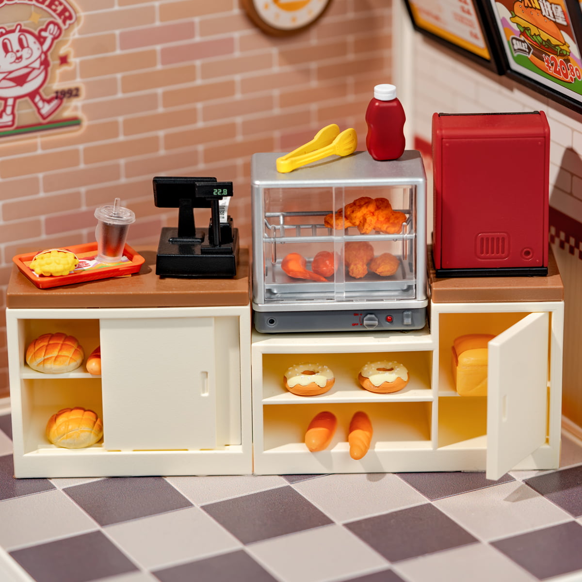 Lanchonete Yum Yum Burgers Casa Miniatura DIY