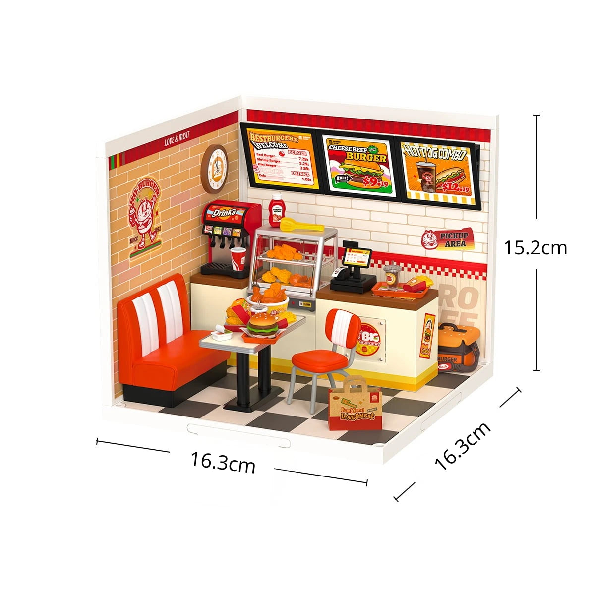 Lanchonete Yum Yum Burgers Casa Miniatura DIY