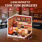 lanchonete yum yum burgers miniatura diy - image with text 1 imagem