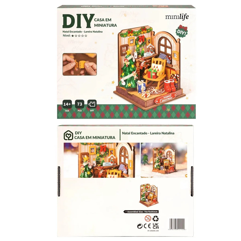 Natal Encantado - Lareira Natalina Casa Miniatura DIY