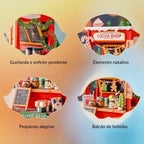 Natal Encantado - Loja de Chocolate Quente Casa Miniatura DIY