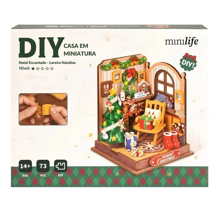 lareira natalina miniatura diy - imagem caixa do produto