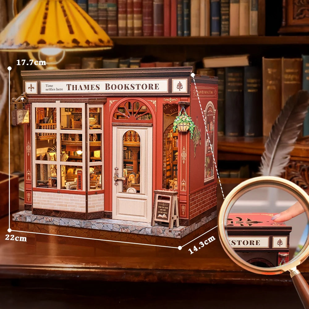 Livraria Britânica Casa Miniatura DIY