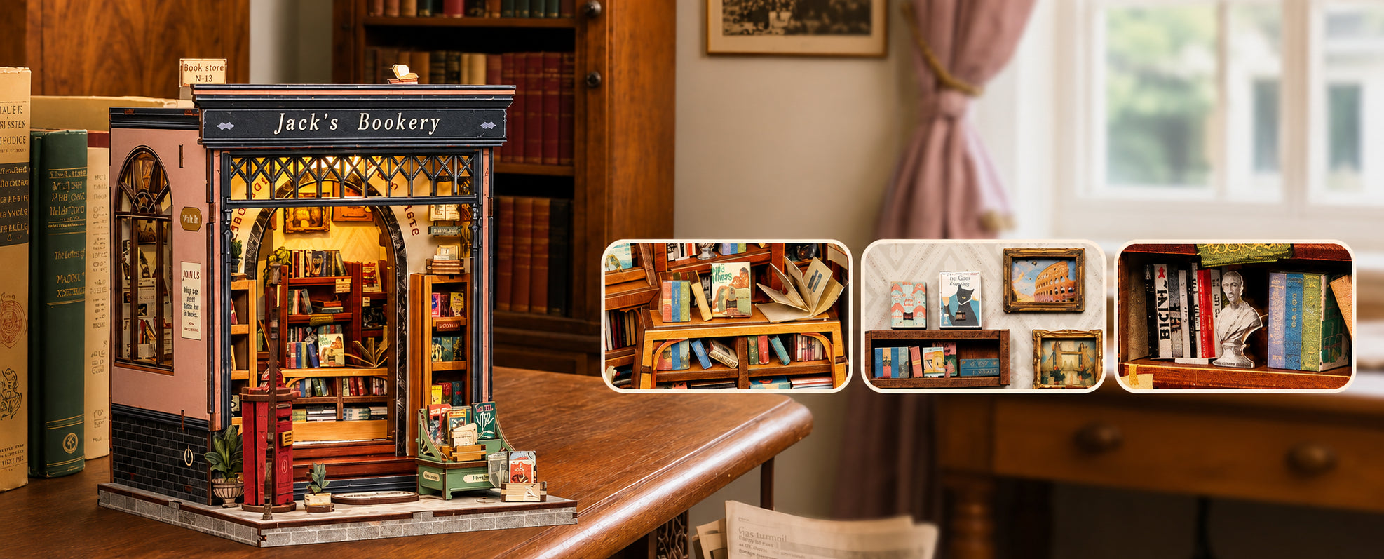 livraria do jack casa miniatura diy - banner horizontal 1