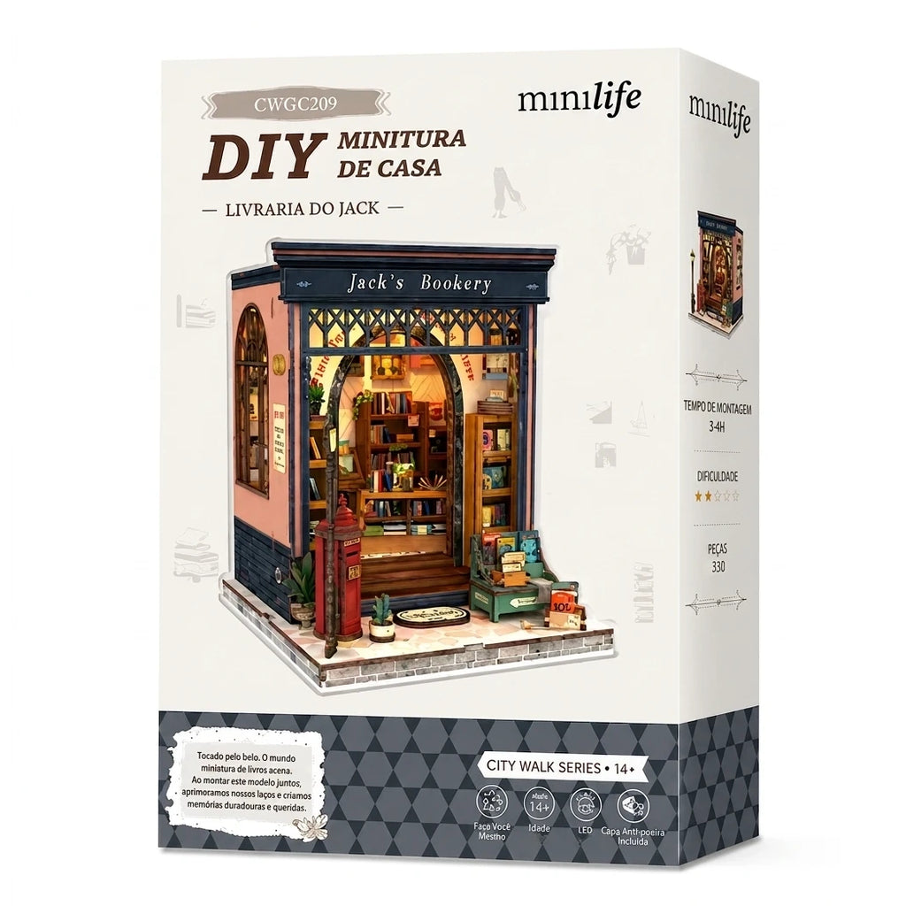 livraria do jack casa miniatura diy - imagem caixa do produto