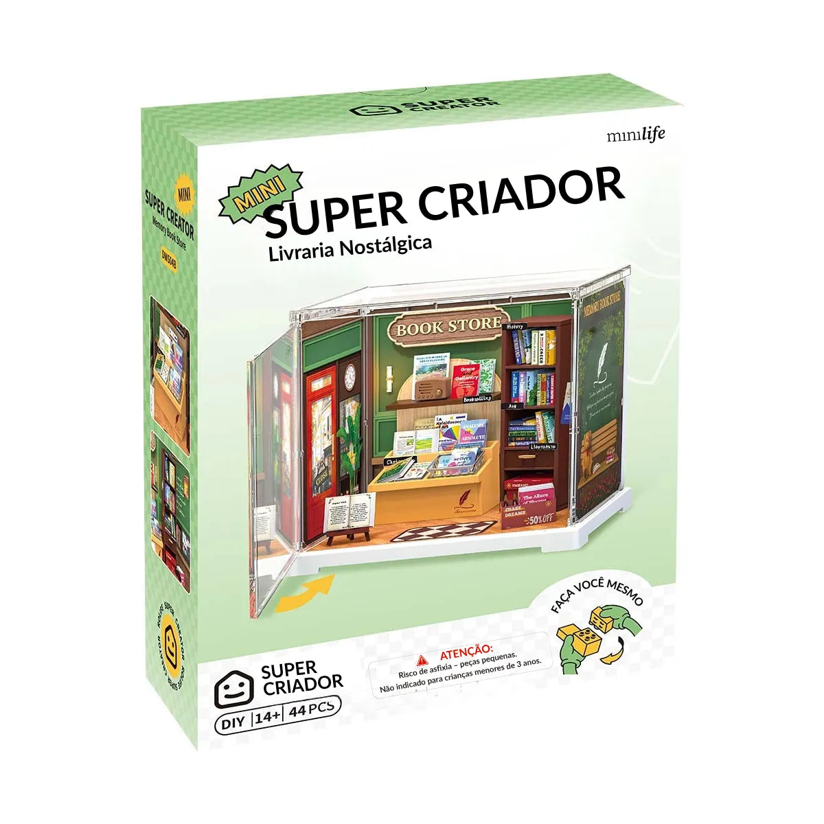 Livraria Nostálgica Casa Miniatura DIY
