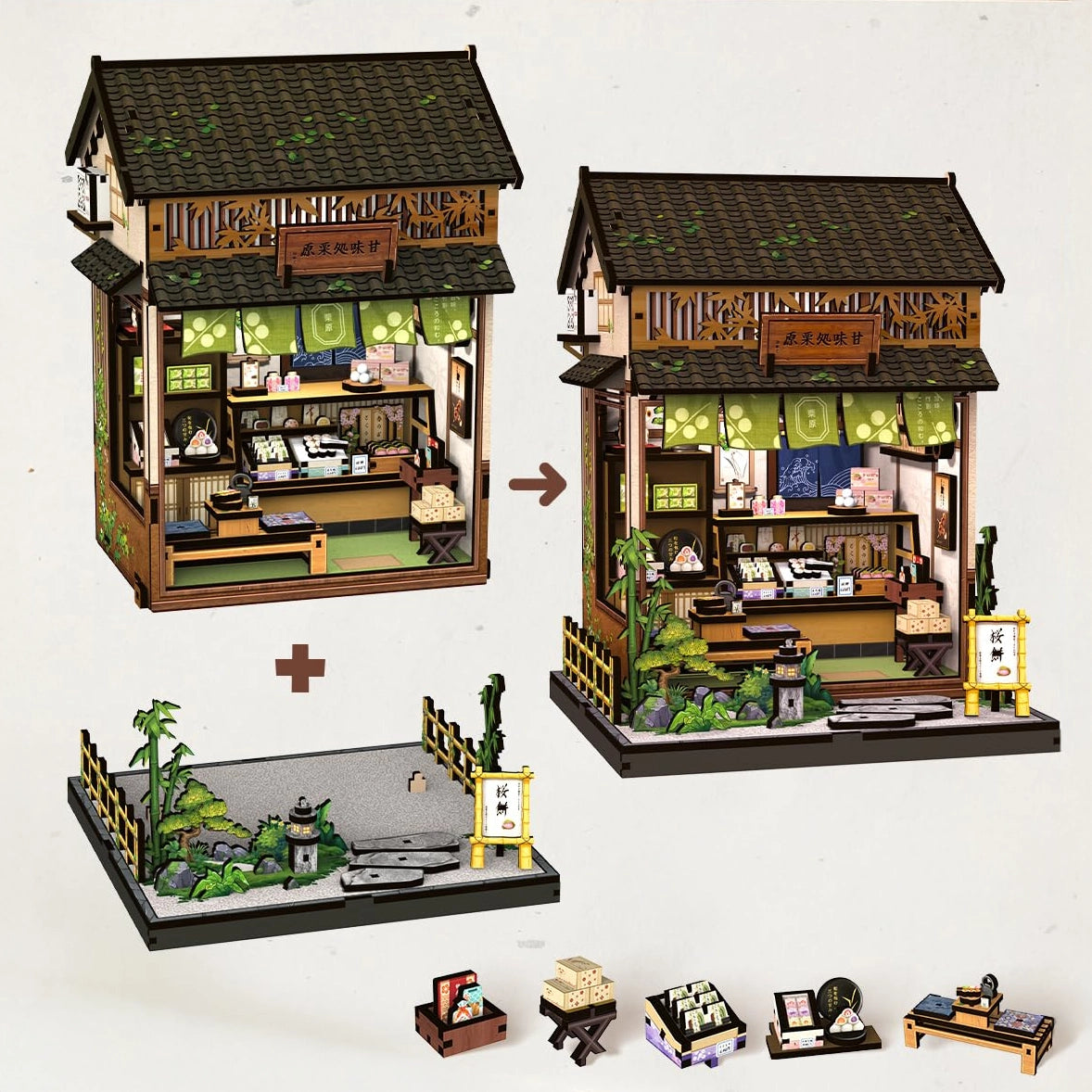 Loja de Doces Japonesa Casa Miniatura DIY