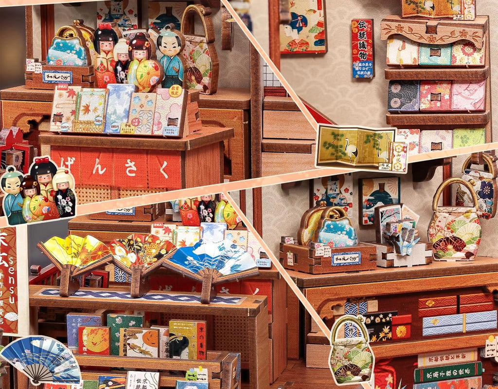 Loja Japonesa de Leques Casa Miniatura DIY