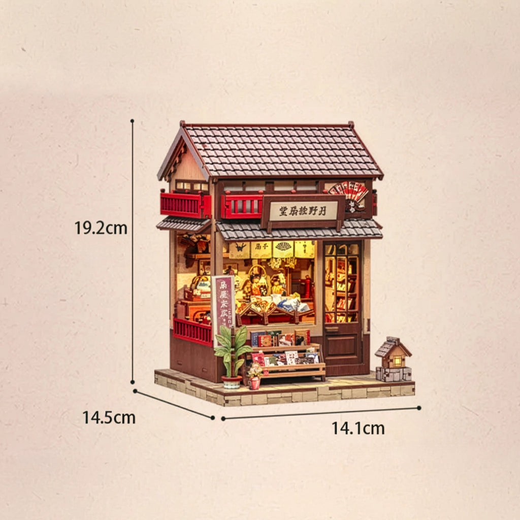 Loja Japonesa de Leques Casa Miniatura DIY