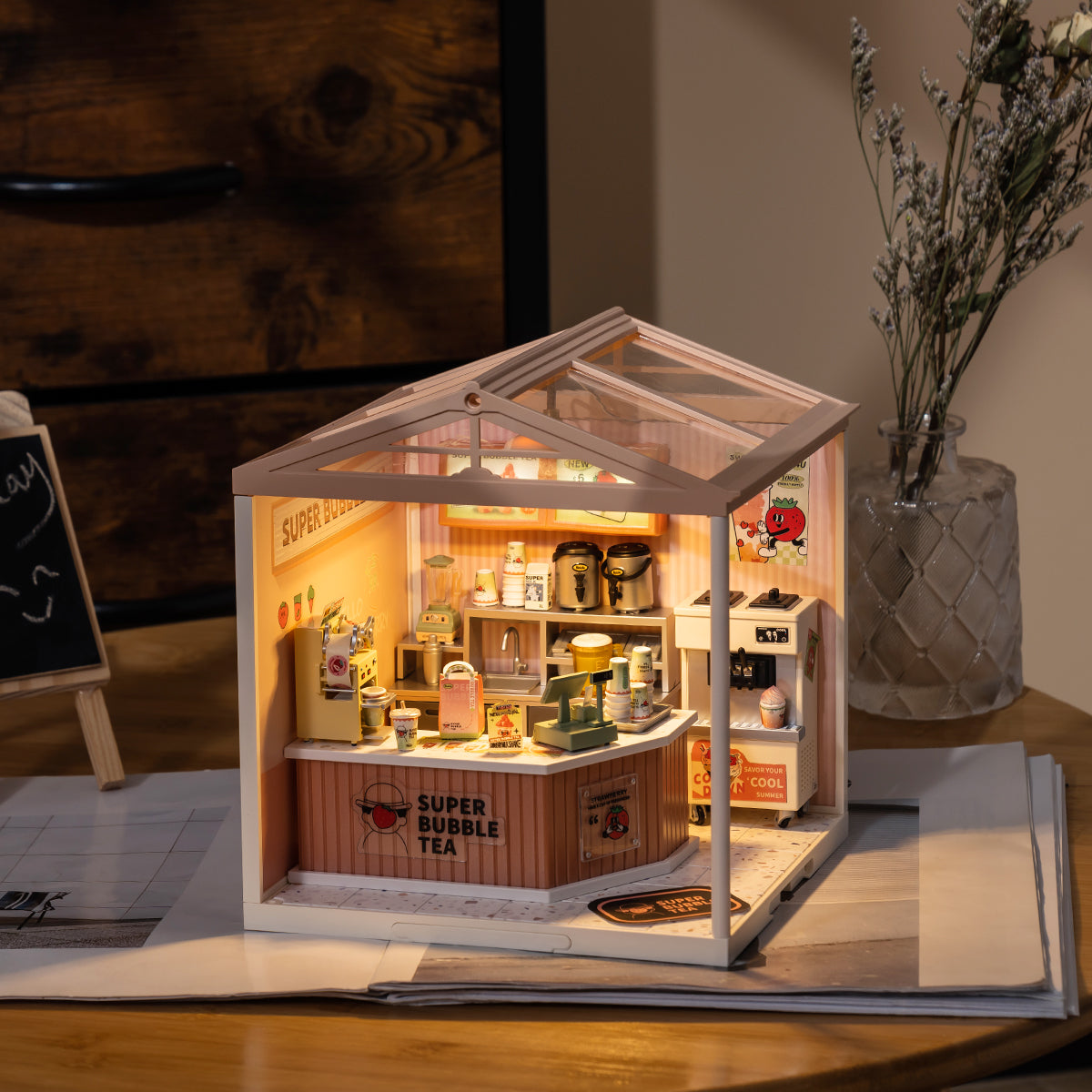 Loja Super Bubble Tea Casa Miniatura DIY