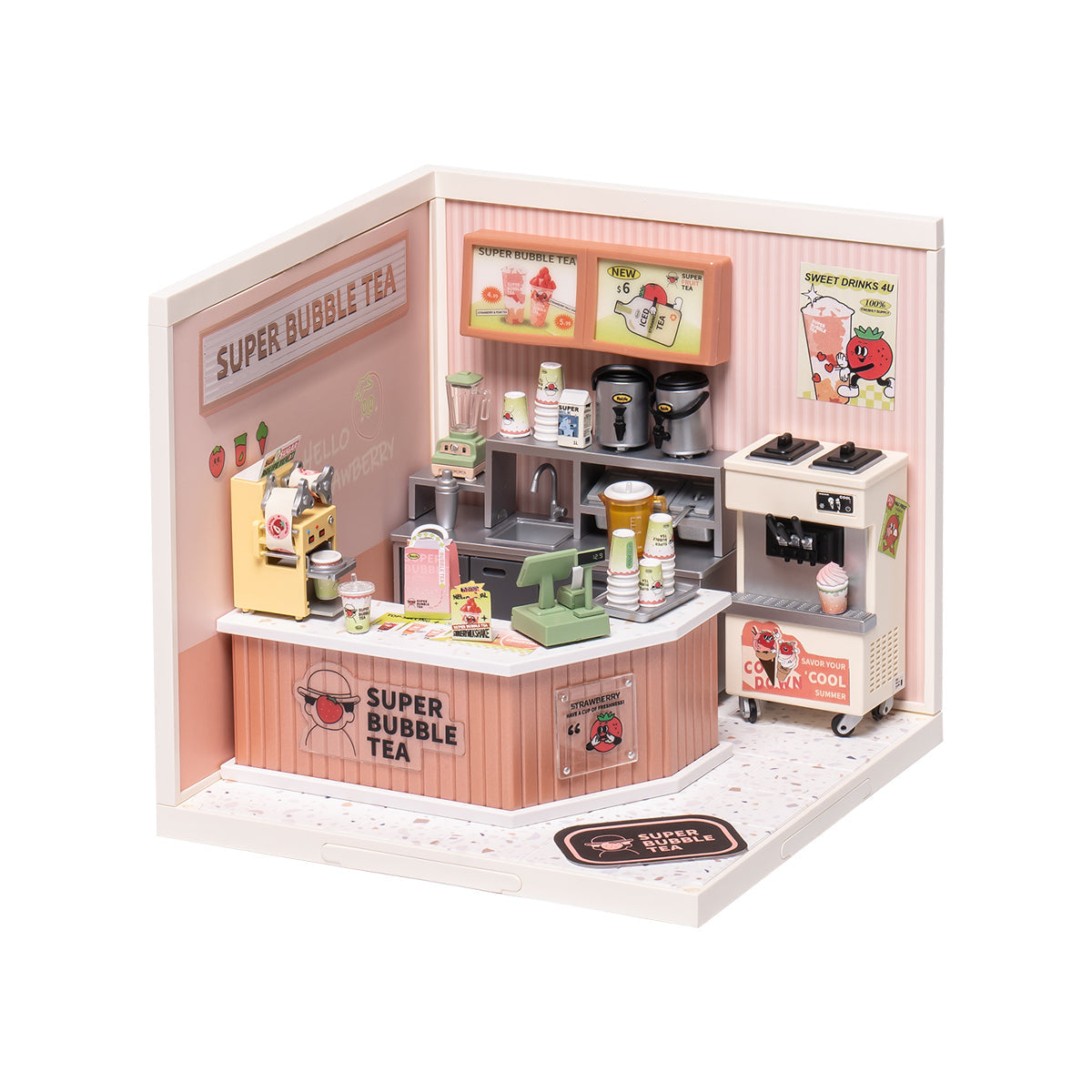 Loja Super Bubble Tea Casa Miniatura DIY