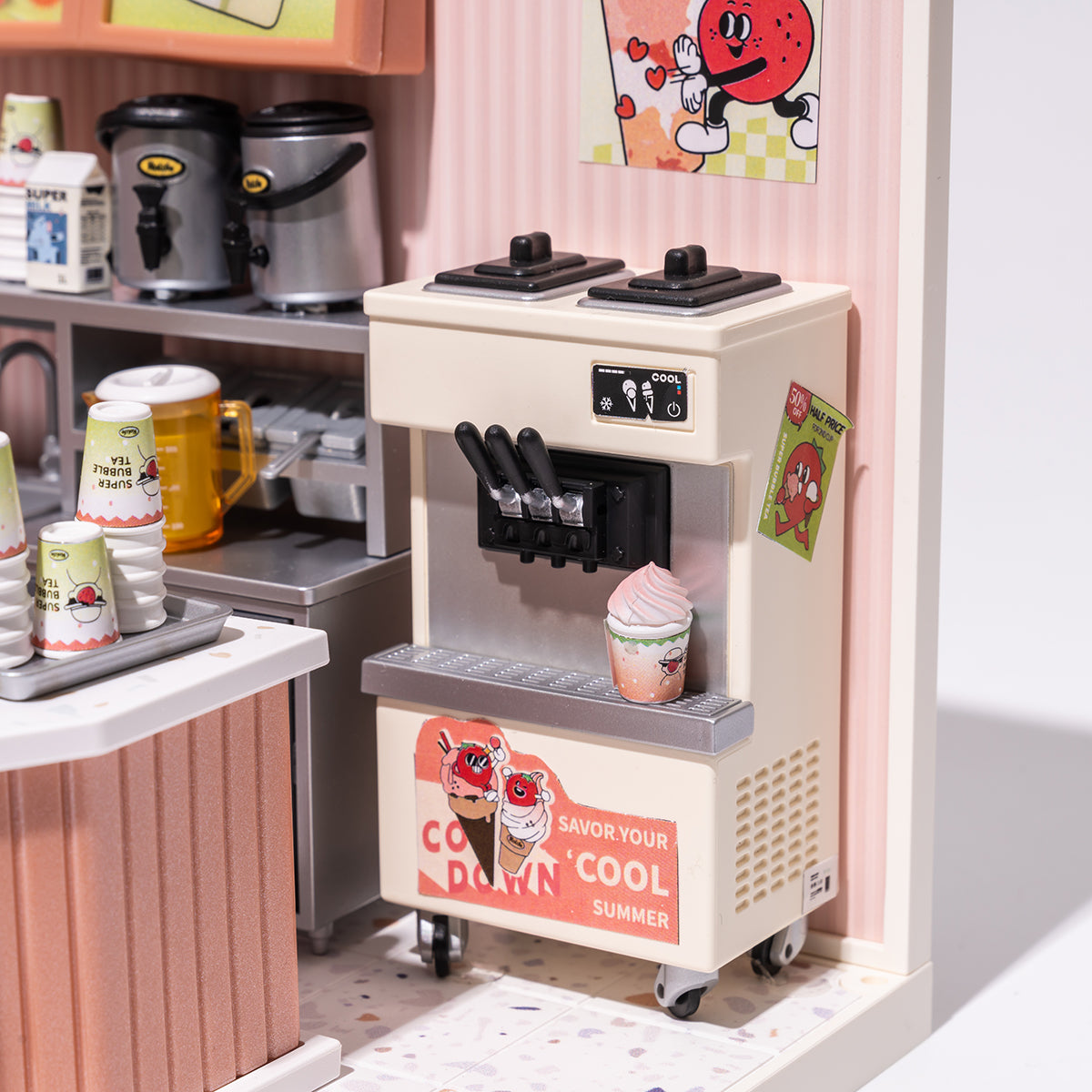 Loja Super Bubble Tea Casa Miniatura DIY