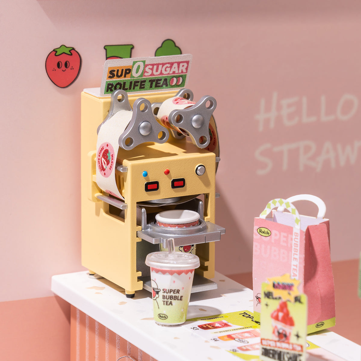Loja Super Bubble Tea Casa Miniatura DIY
