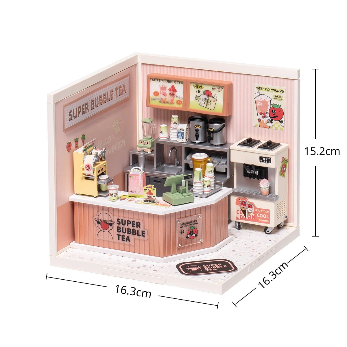 Loja Super Bubble Tea Casa Miniatura DIY