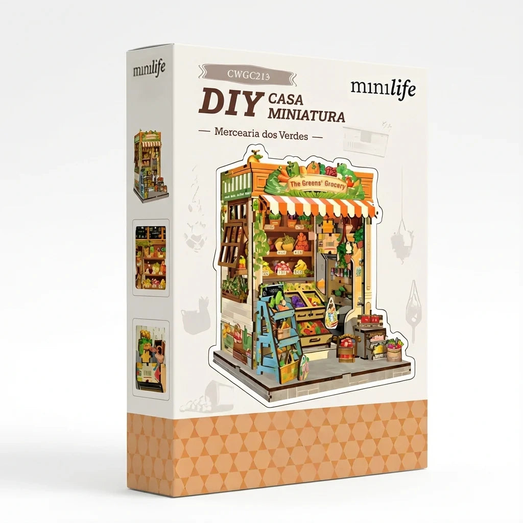 mercearia dos verdes casa miniatura diy - imagem caixa do produto