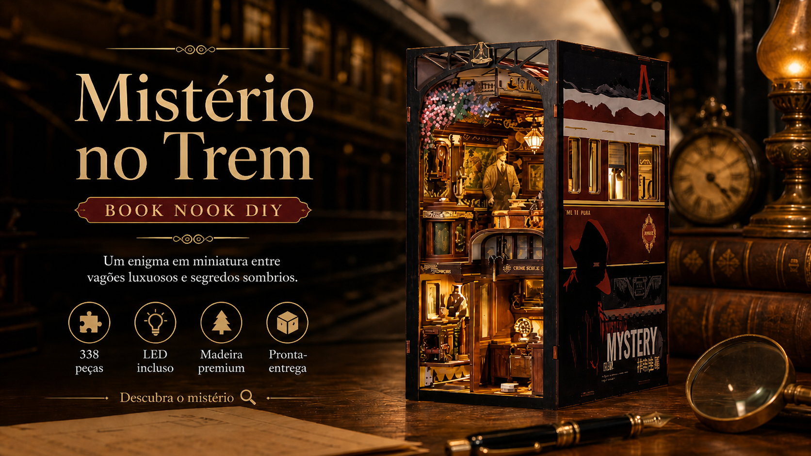 misterio no trem book nook diy - banner horizontal 1