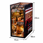 misterio no trem book nook diy - imagem dimensoes