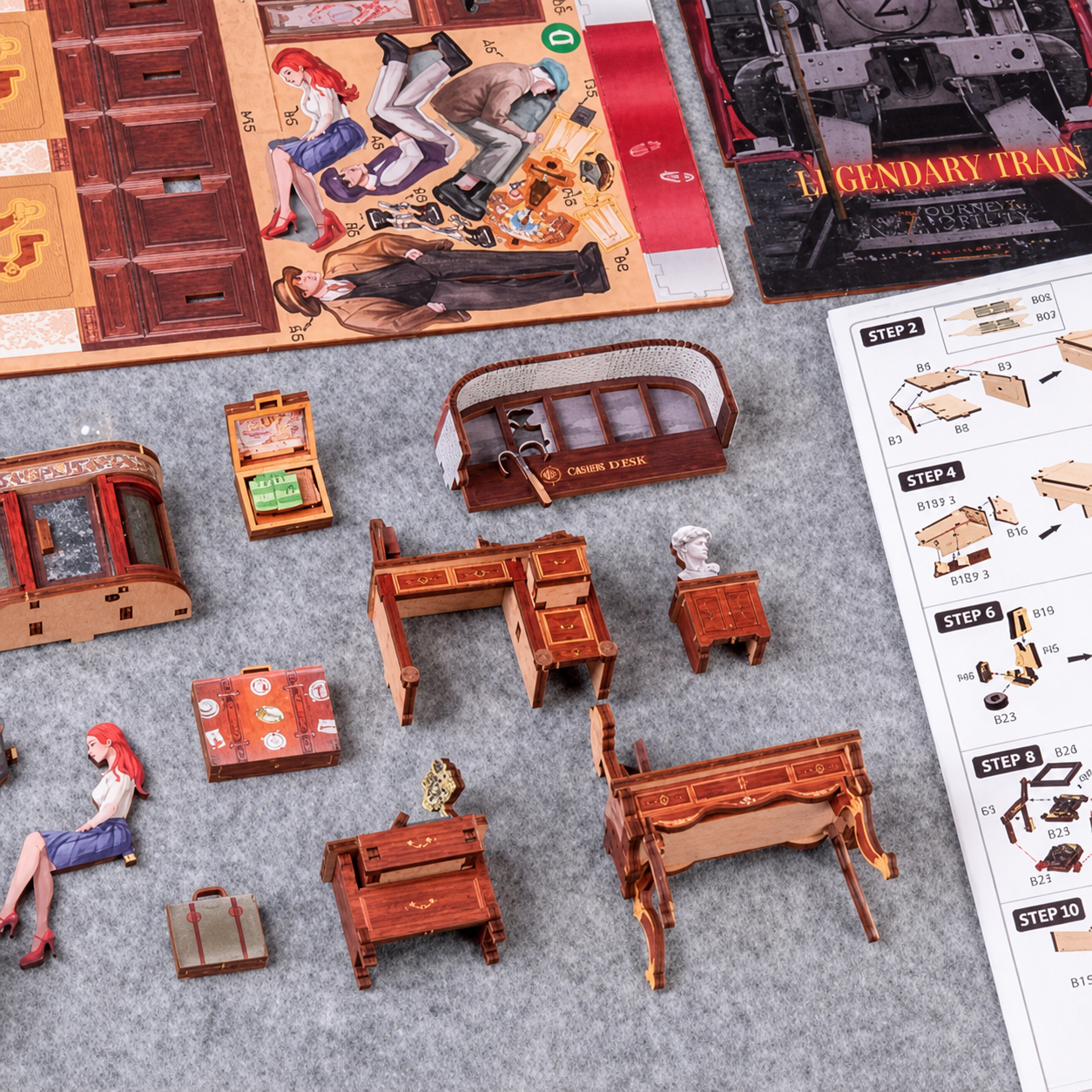 misterio no trem book nook diy - montagem imagem 1