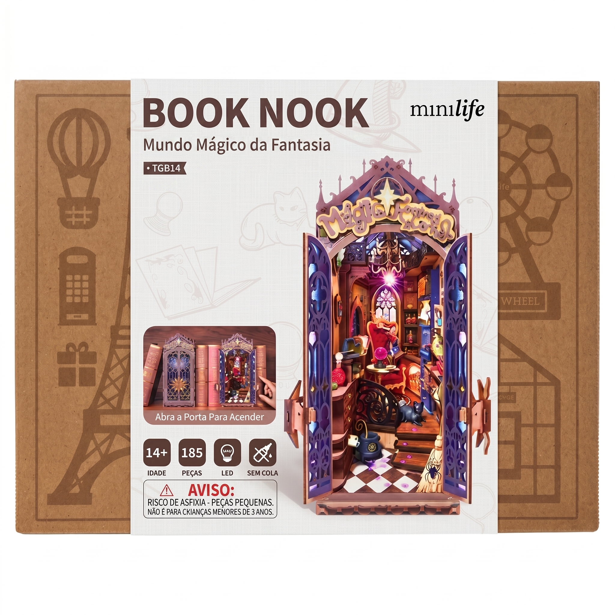 mundo magico da fantasia book nook diy - imagem caixa do produto