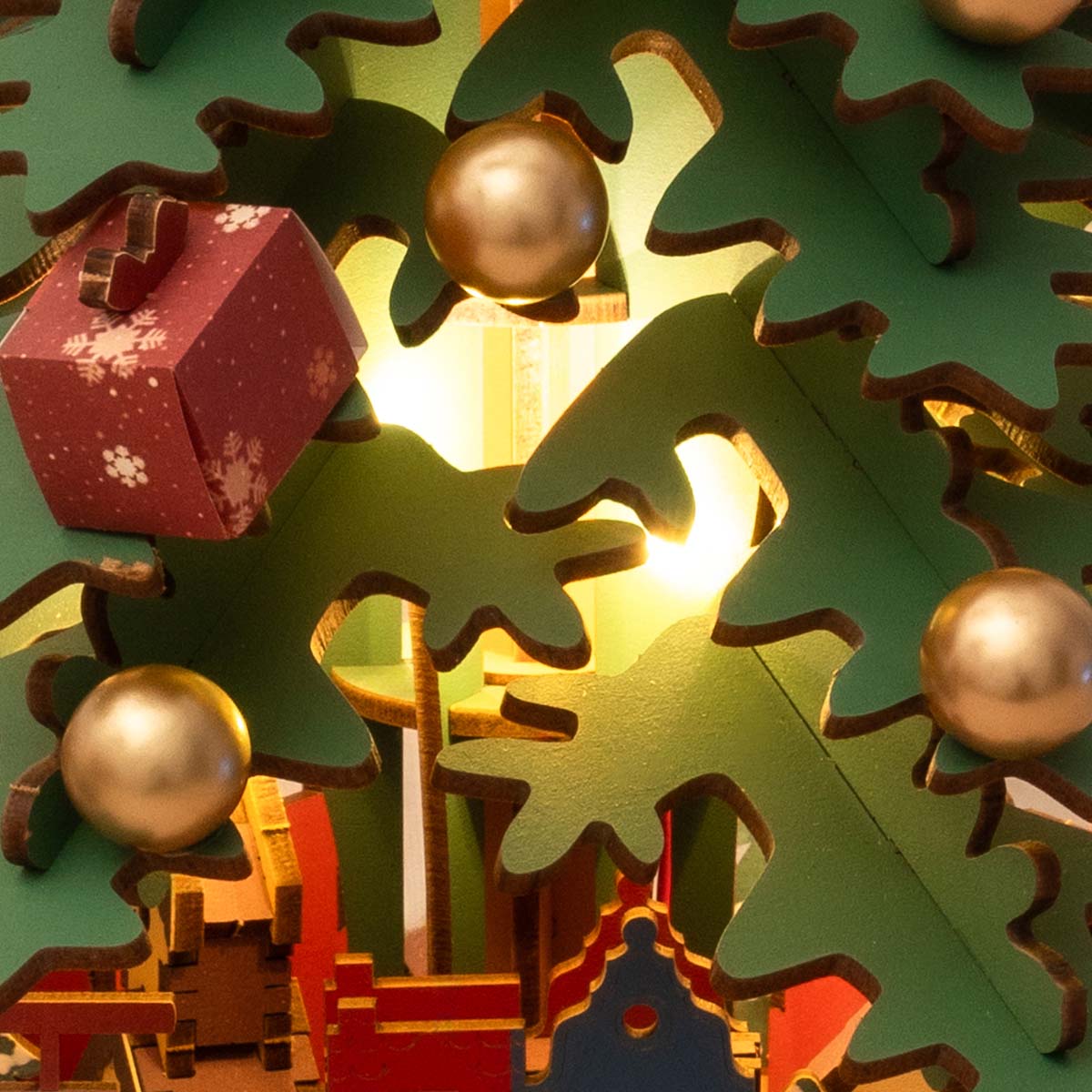 Natal Encantado – Árvore Musical Quebra-cabeça 3D em Madeira DIY