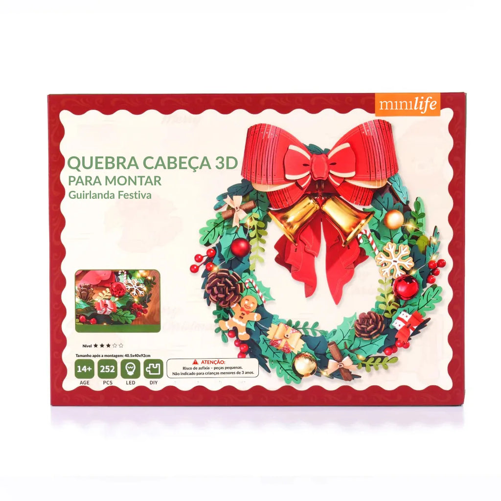 Natal Encantado – Guirlanda Festiva Quebra-cabeça 3D