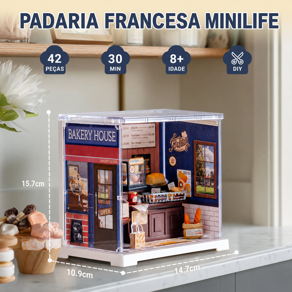 padaria francesa casa miniatura - imagem luz led imagem