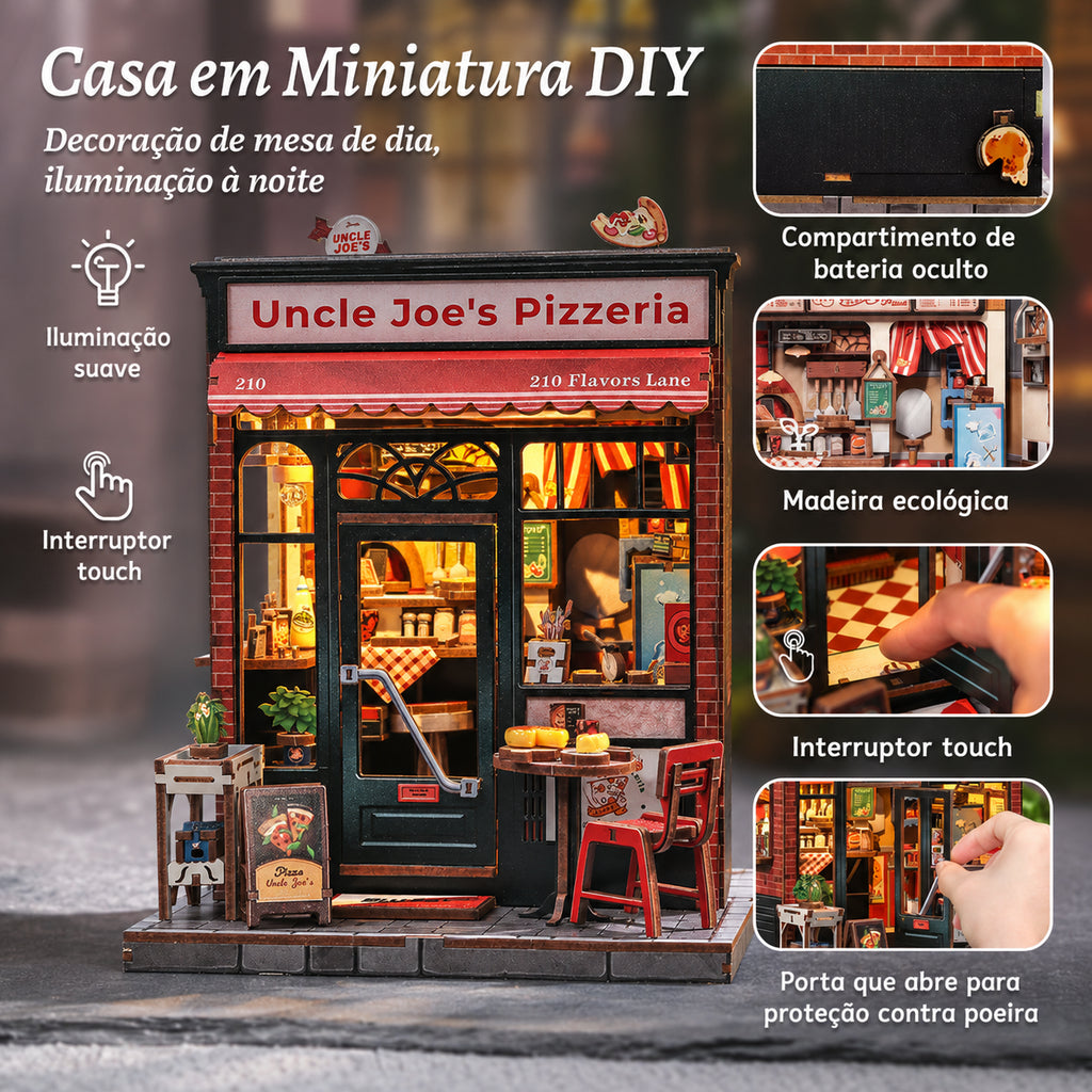 pizzaria tio joe casa miniatura book nook diy - image with text 1 imagem