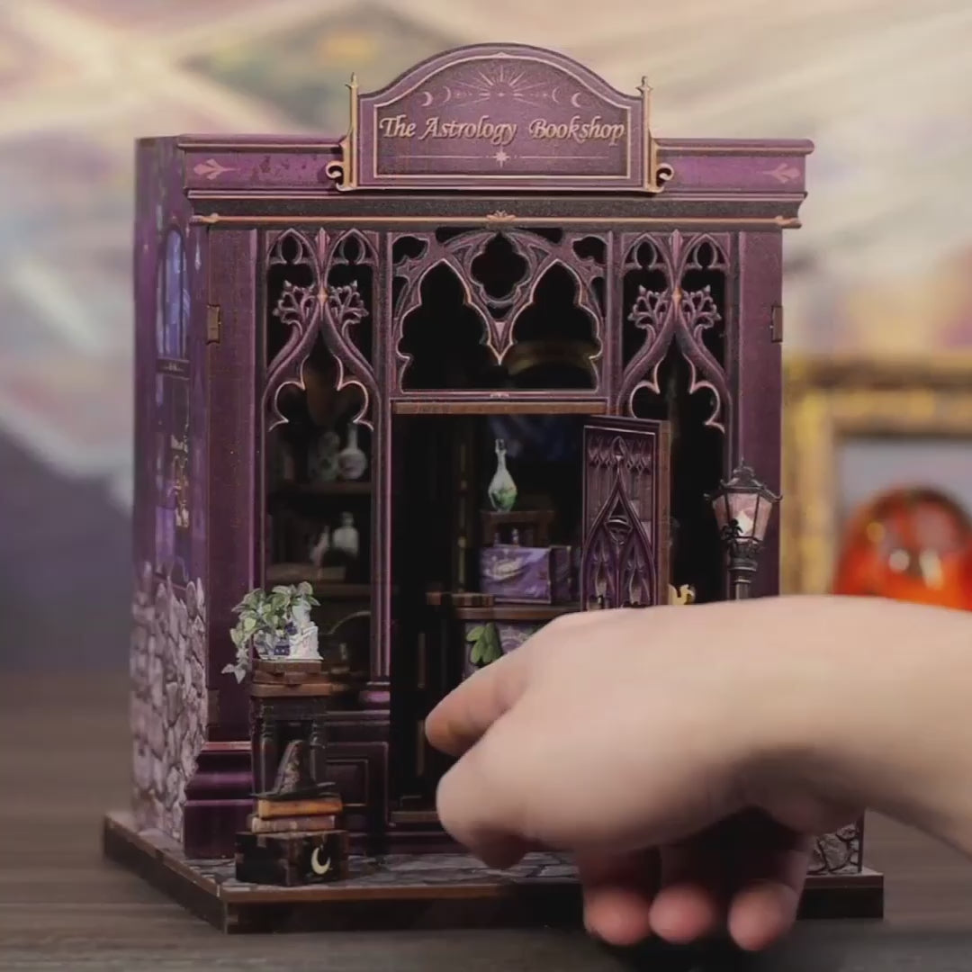 a livraria da astrologia casa miniatura diy - luz led video