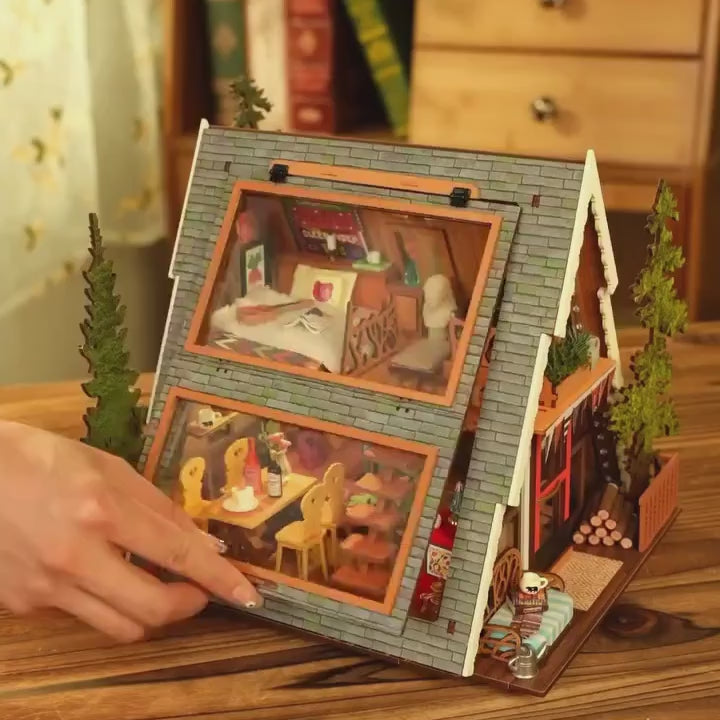 chale suico casa miniatura diy - porta abrivel video
