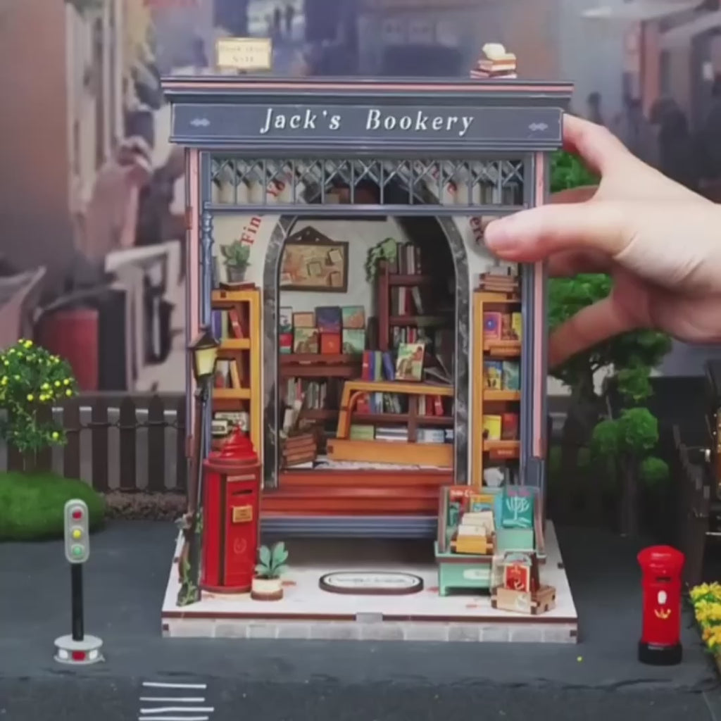 livraria do jack casa miniatura diy - porta abrivel video