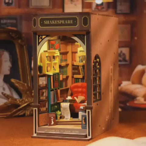 livraria shakespeare book nook diy - porta abrivel video
