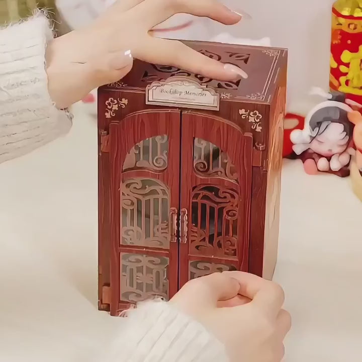 memorias de uma livraria book nook diy - luz led video