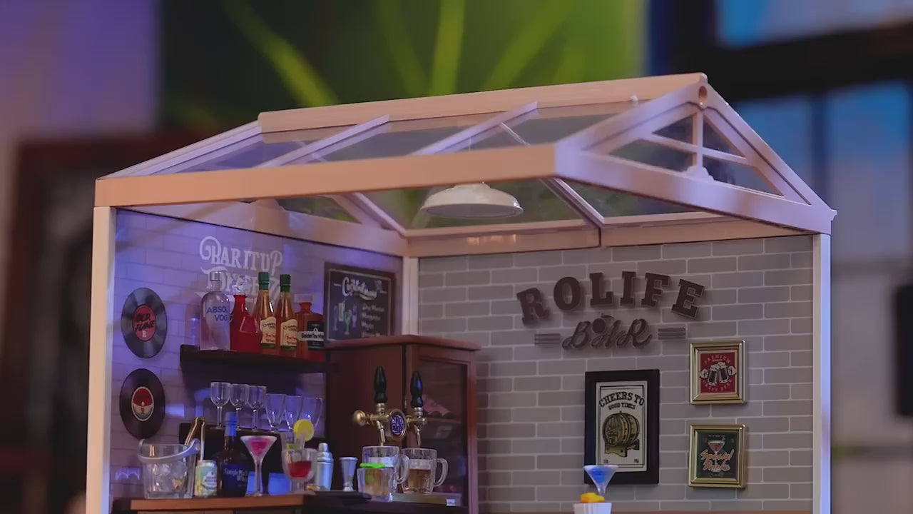 cheers bar e pub casa miniatura - luz led video