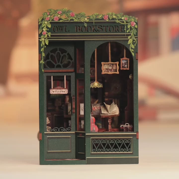 colecao livrarias encantadas book nook diy - luz led video