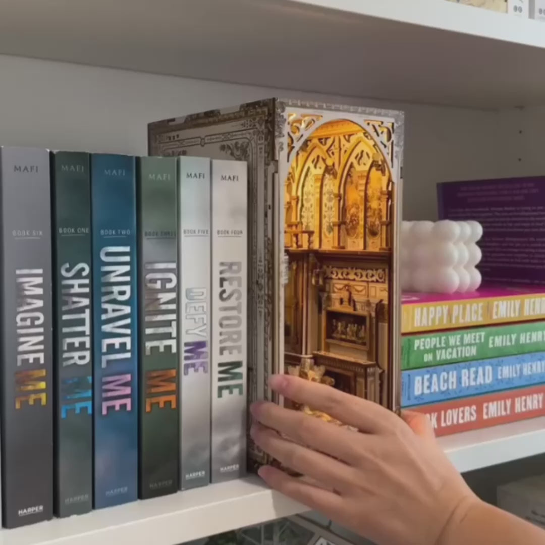biblioteca dos sonhos barrocos book nook diy - porta abrivel video