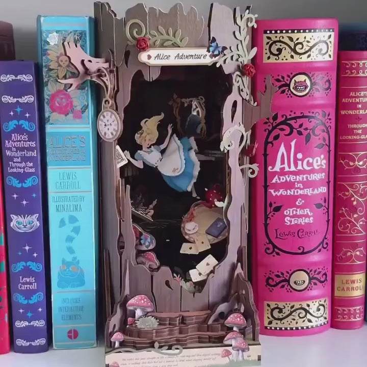 mergulho no pais das maravilhas book nook diy - luz led video