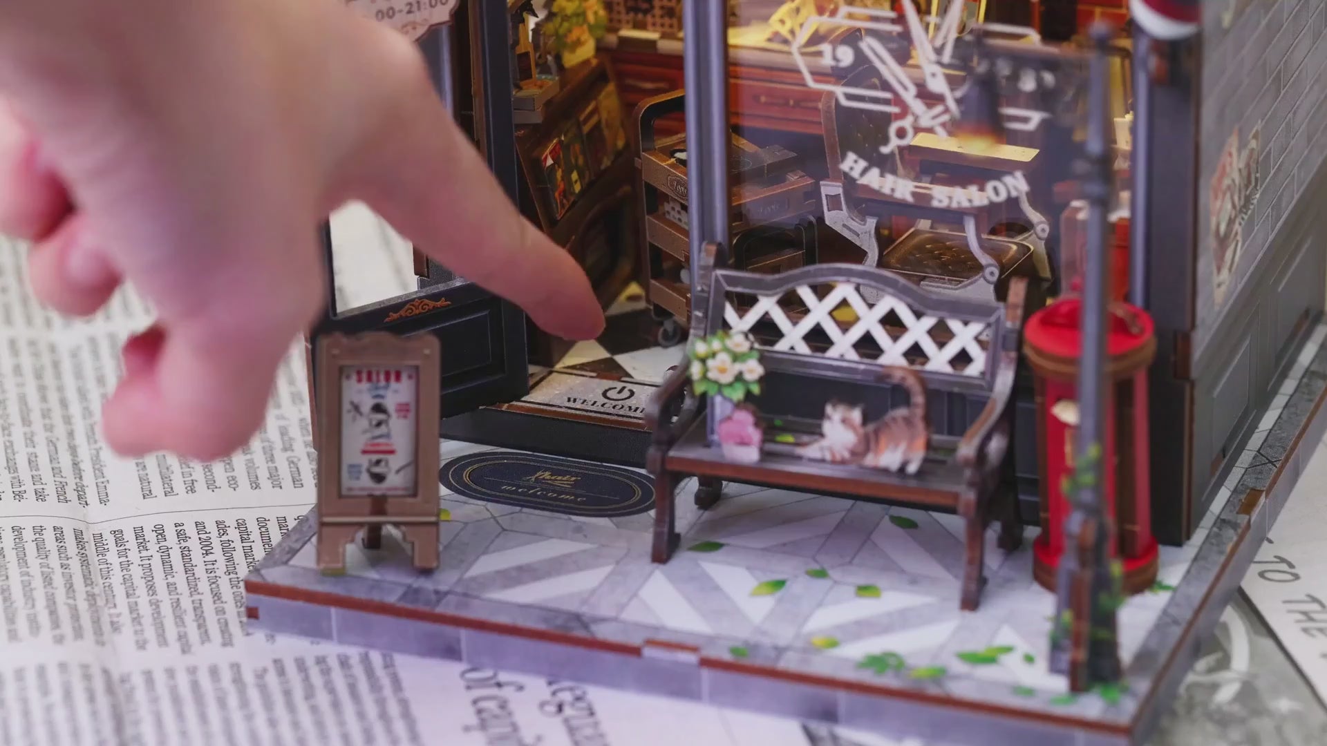 barbearia do john casa miniatura diy - luz led video