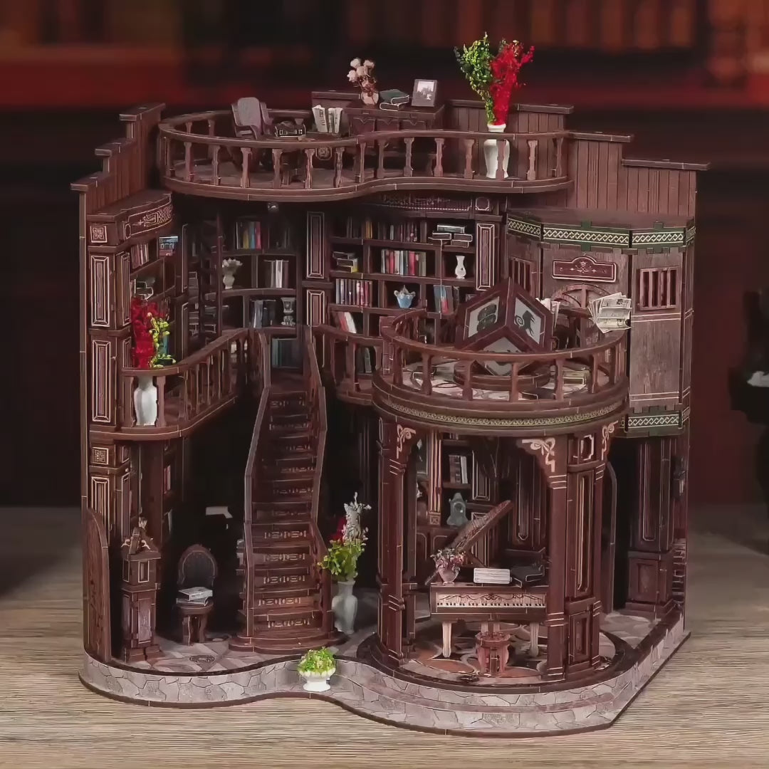 biblioteca dos sonhos casa miniatura diy - luz led video