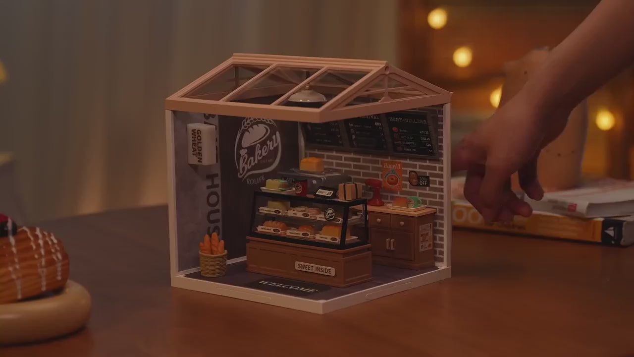 padaria trigo dourado casa miniatura - luz led video